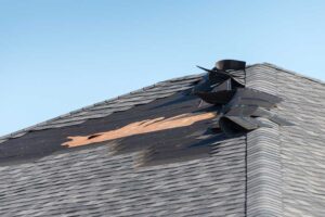 a damaged roof