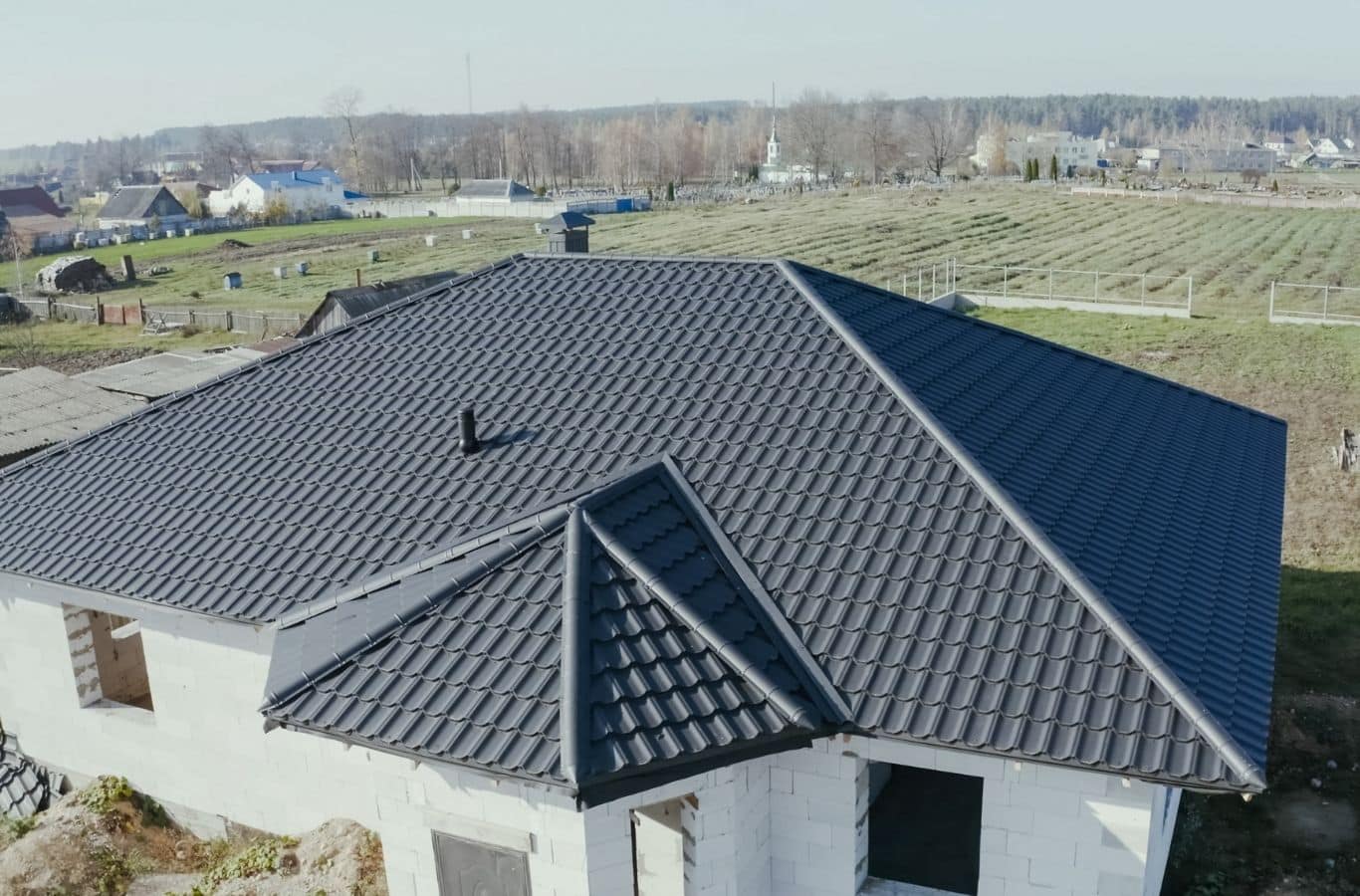 Secure Roofing team completing metal roofing installation in Fletcher, NC showcasing durability and quality craftsmanship.